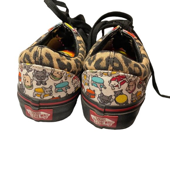 Vans Lace up Custom Leopard Sparkle Kitty Womens sz 5 Sneakers Shoes - Picture 4 of 12